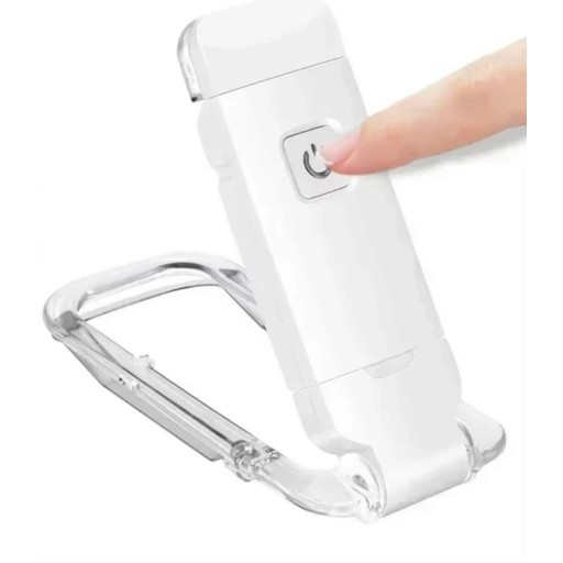 Lampe LED rechargeable pour livre avec clip Lumière ambre 1550 K et 4000 K USB Sans câble 39 g Blanche Pour lire au lit et en voyage