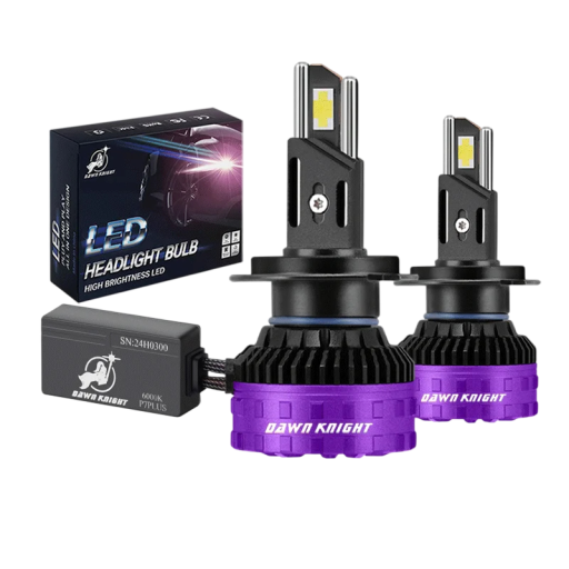 Λάμπες LED H4 12 V Σετ 2 τμχ Μαύρο τμήμα με βίδα και ζευγάρι γυαλιστερών ράβδων Μωβ-μαύρος ψυγείο Λευκό-κίτρινο 4300 K Αντί halogen H4