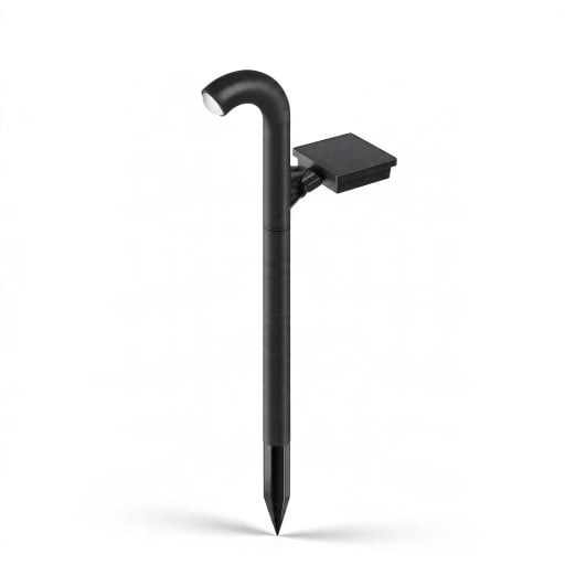 Lampka ogrodowa solarna 1 szt Na słupku 59 x 21 x 8 cm IP65 LED ABS i akryl Czarna Ciepłe białe światło Na chodnik i podjazd