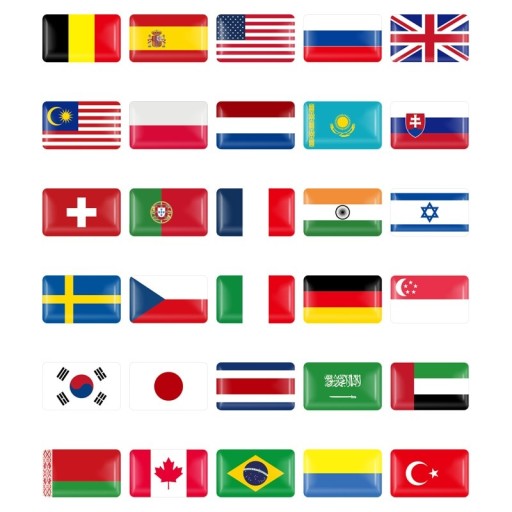 Landsflag klistermærker 4 stk.