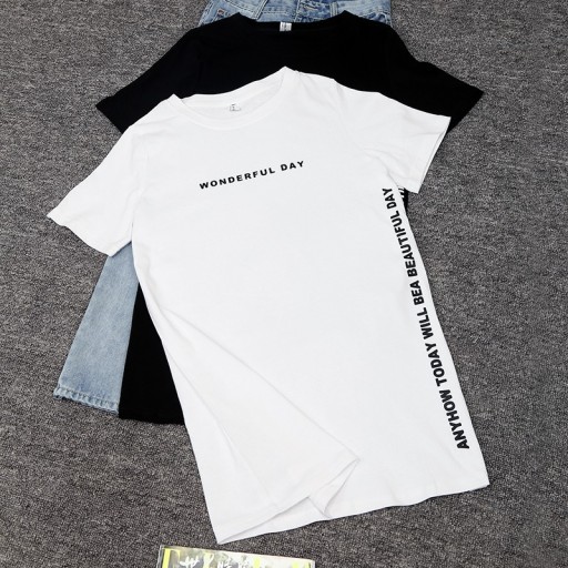 Lang dame-t-shirt med slids
