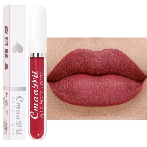 Langanhaltender, mattierter, flüssiger Lippenstift. Langanhaltender, mattierter Lippenstift, feuchtigkeitsspendender Lippenstift mit mattem Muster
