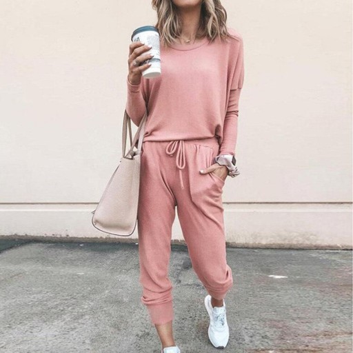 Langarm-T-Shirt und Jogginghose für Damen