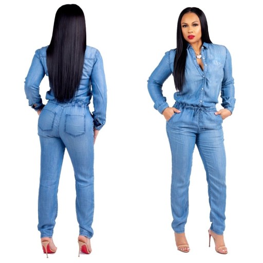 Lange denim-overalls til kvinder G171