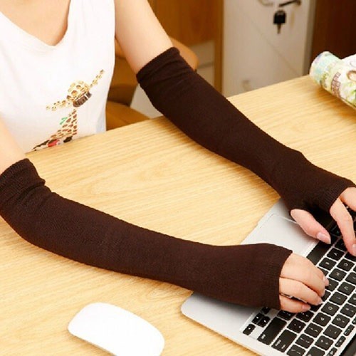 Lange fingerlose Damenhandschuhe J1079