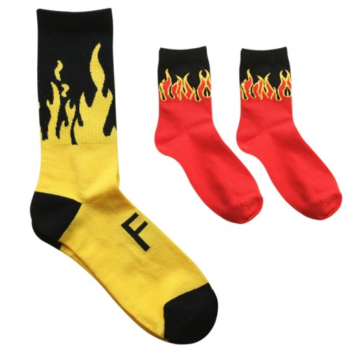 Lange Herrensocken mit Flammen