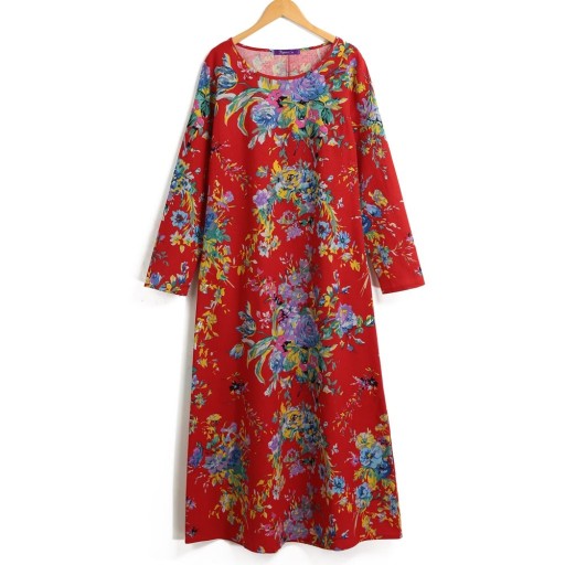 Langes Damenkleid mit Ärmeln