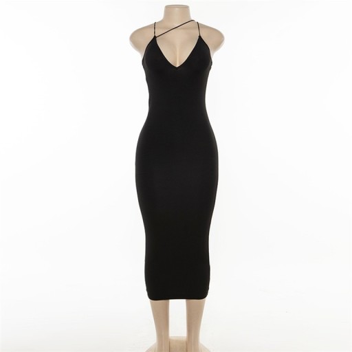 Langes Sommerkleid mit dünnen Trägern