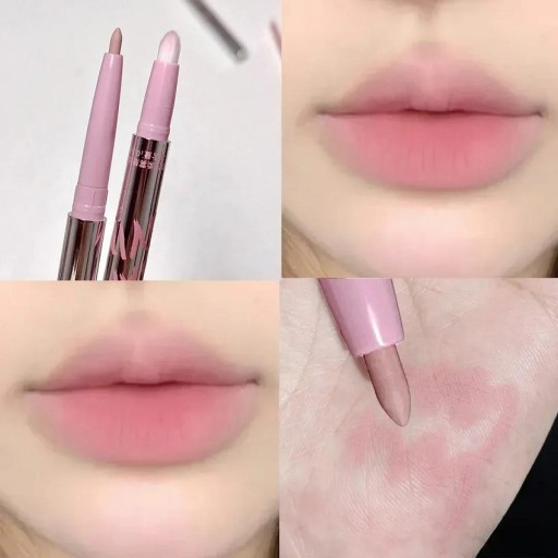 Langhoudende lipliner met kwastje 2-in-1 Matte lippenstift en lipliner Waterdichte cosmetica
