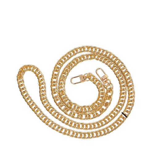 Lanț auriu pentru geantă 110 x 1 cm Curea metalică din aluminiu pentru geantă Curea de rezervă cu carabiniere Accesoriu elegant