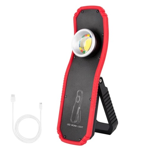 Lanterna de lucru LED COB 22 × 6,5 × 3 cm reîncărcabilă cu cârlig, magnet și funcție de powerbank pentru atelier și service