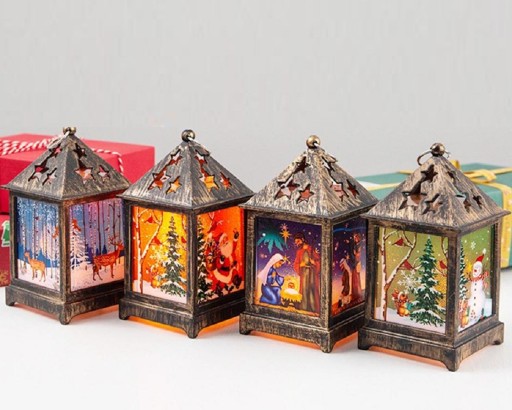 Lanterna de Natal iluminada