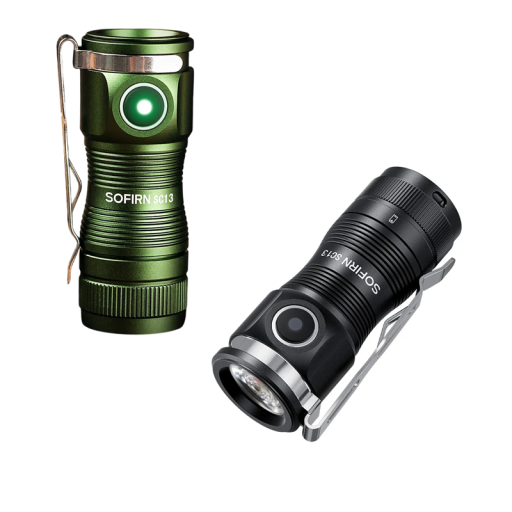 Lanterna LED recarregável SC13 1100 lm USB-C 150 m base magnética 6 modos luz EDC