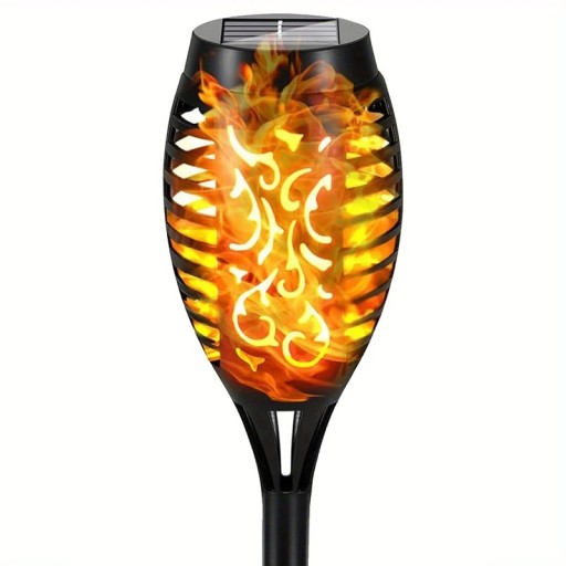 Lanternă solară în aer liber 1buc 12 LED-uri cu efect de flacără, lampă de grădină pentru peisaj, rezistentă la apă, pentru cărarea curții, iluminat decorativ pentru curte