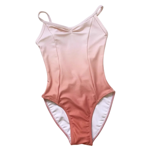 Lány balett dressz vékony pántokkal ombré színátmenettel, nylon tánctrikó baletthez, gimnasztikához és táncoktatáshoz