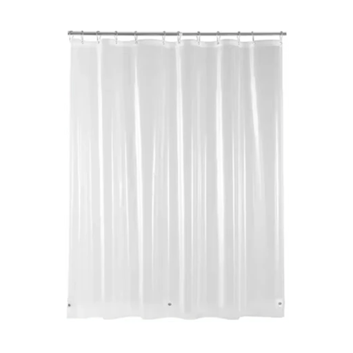 Läpinäkyvä suihkuverho 180x180 cm Erittäin sileä, vedenpitävä kylpyhuoneverho koukuilla Homeenesto Ruostumattomasta teräksestä valmistetut läpiviennit