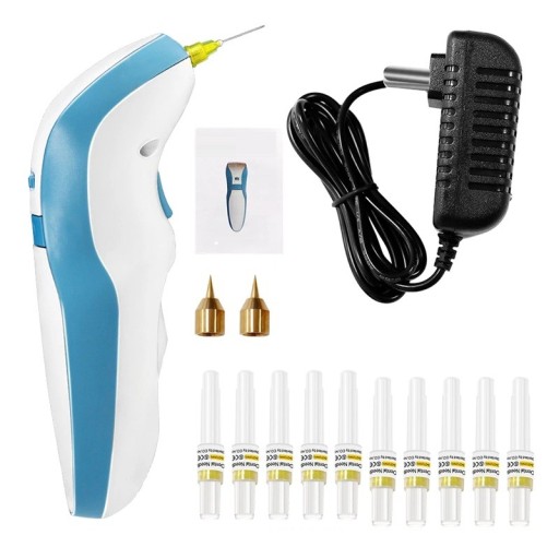 Lápiz de plasma con microagujas láser para la piel, máquina de puntos pigmentados de 19 x 5 cm, 10 microagujas, 2 agujas de cobre, enchufe de la UE
