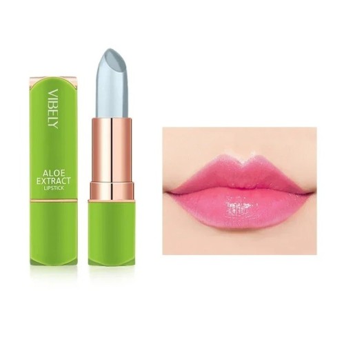 Lápiz labial hidratante de aloe vera, bálsamo nutritivo de larga duración, brillo labial que cambia de color
