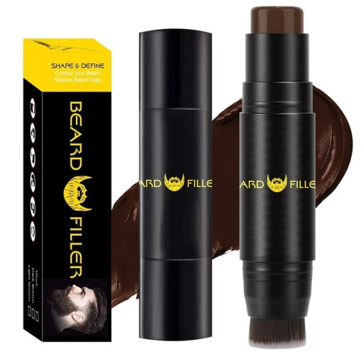 Lápiz y pincel para rellenar barba de doble punta Lápiz y pincel para barba a prueba de agua Lápiz y pincel para dar forma y resaltar la barba Lápiz y pincel para retocar la barba