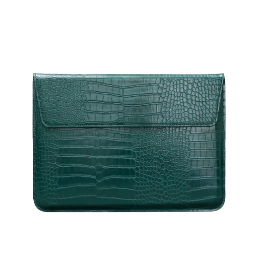 Laptopfodral i läder med krokodilmönster för MacBook, Huawei 15 tum, 38,7 x 27 cm