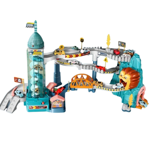 Large Adventure Track for Cars Plastic Track with Ramps and Curves Interactive Toy for Children