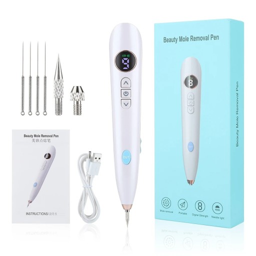 Laser tatueringsborttagningsenhet 9 nivåer 15x2x2 cm Vårtor Papillomer Fräknar Moles Elektronisk jonteknik USB-laddning 1200mAh