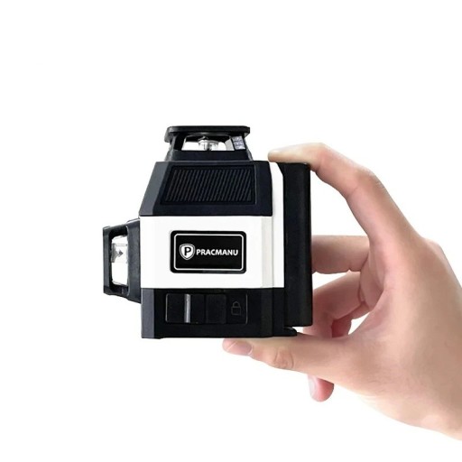 Laserová vodováha Pracmanu Mini 12 linií 360° 3D křížový laser Samonivelace do 3° Zelený paprsek Lithiová baterie a USB-C Dálkové ovládání