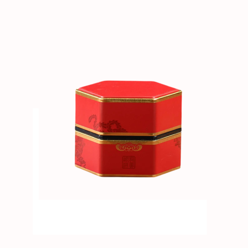 Lata de metal para chá e café com tampa hermética 7×8 cm caixa metálica com padrão de pintura tradicional chinesa dourada para alimentos