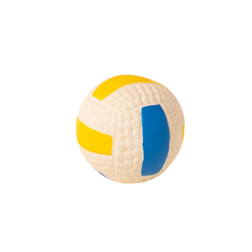 Latex honden speelgoed in de vorm van een volleybal 9,5 cm duurzame interactieve kauwspeeltje