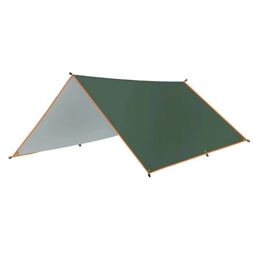 Lätt och packbar presenning skyddar mot sol och regn. Perfekt för 5–8 personer för camping, vandring, strand eller picknick. Inkluderar förvaringsväska.