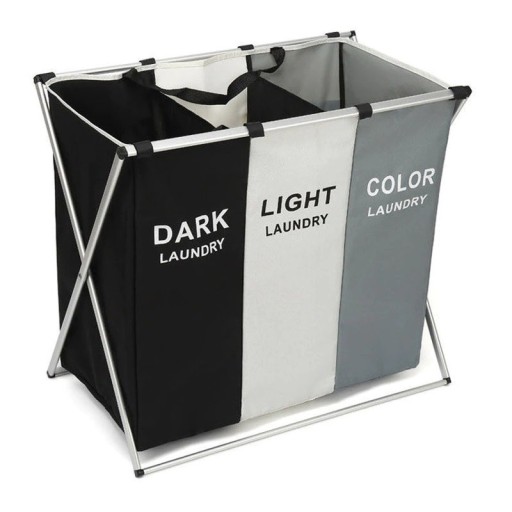 Laundry Basket with Three Compartments