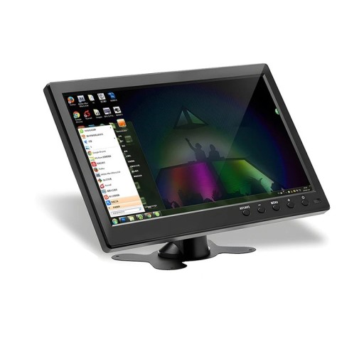 LCD näyttö 10,1" HD kaiuttimella ja BNC HDMI VGA sekä AV videotuloilla Resoluutio 1024 x 600 Turvallisuus- ja tietokonenäyttö autoon ja CCTV