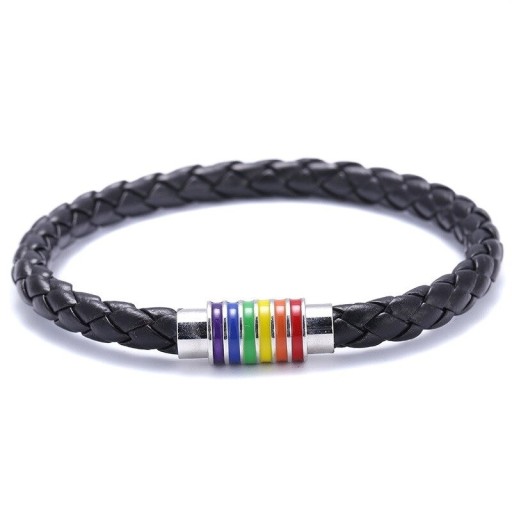 Leather Rainbow Bracelet