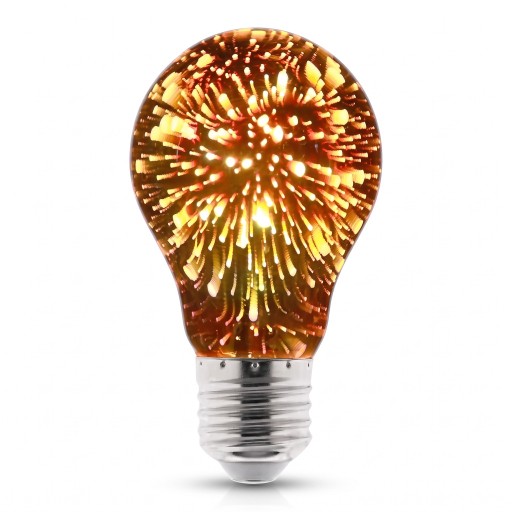 LED 3D Edison izzó A60 E27 Tűzijáték effektus 102 x 60 mm 220 V 50/60 Hz Ezüstözött üveg Aranysárga fény Lámpákhoz és világítótestekhez