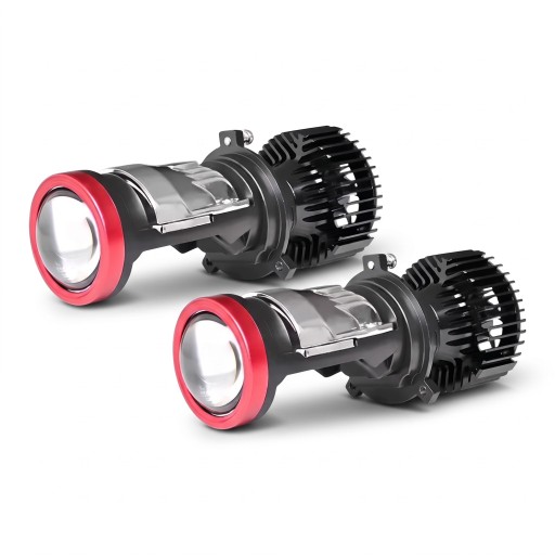 LED-autolamppujen sarja 2 kpl Y7D H4/9003/HB2 Hi/Lo Mini projektorilinssi 3,8 cm 6000 K Valkoinen valo 12-24 V Auton ajovalaisimiin