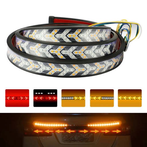 LED bånd 1,5 m kontinuerlig blinklys og bremselys 12V/24V 25W Bagklap til bil Sikkerhedslys Bredde 2 cm