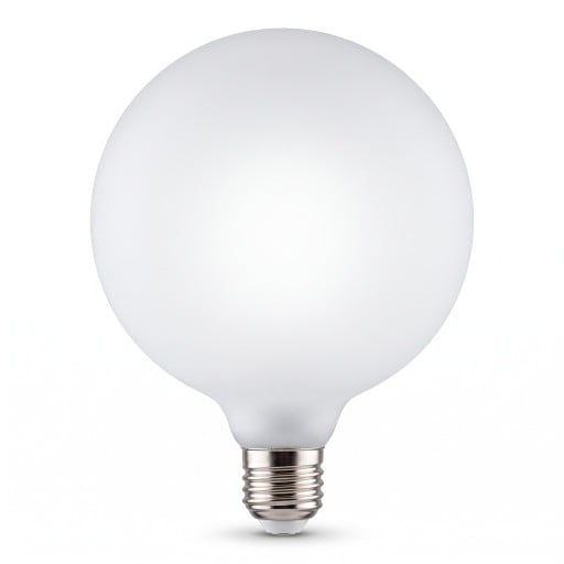 LED Bulb G125 Globe Shape Milk White Opal Bulb 16.4 x 12.5 cm Screw Base Cool White Light 6500 K For Lamps and Fixtures