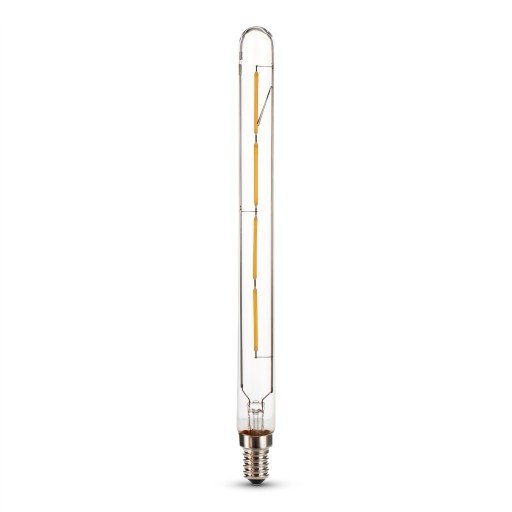 LED csőformájú izzó T20 E14 Hosszú forma LED szálakkal 4 W 230 x 20 mm Átlátszó üveg burkolat Meleg fehér 2700 K Lámpákhoz és világítótestekhez