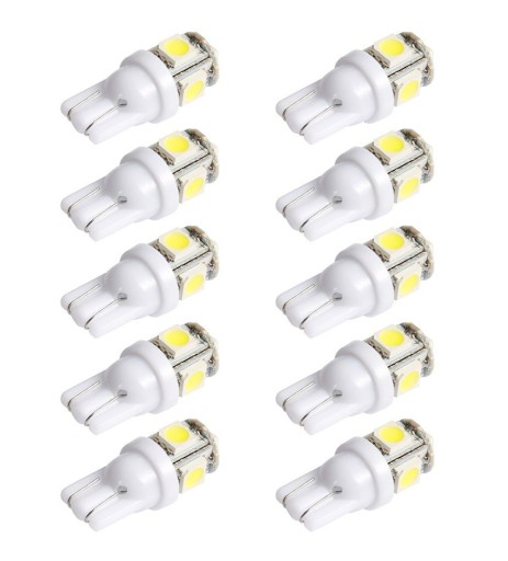LED hvid bilpære - 10 stk.