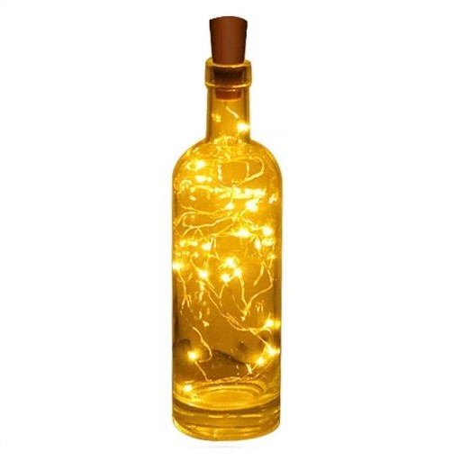 LED-lampjes op draad om een fles te versieren Kleurrijke lampjes op een kurk 2m 5V kerstversiering Lichtsnoer voor een fles 3x LR44 batterijen Huisdecoratie