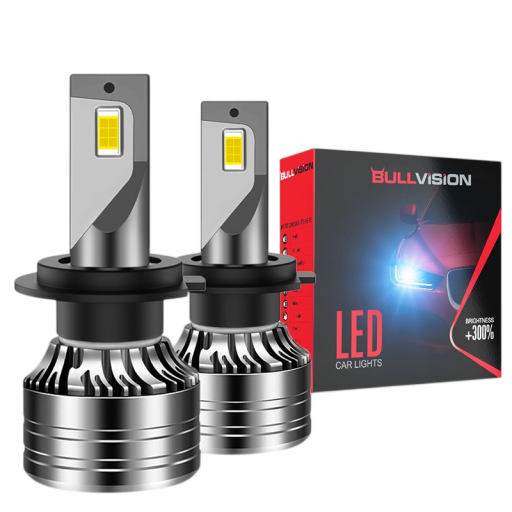 LED-lampor H4 för personbilar K69-H4-6K Förpackning 2 st 12 V 300 W Kylare med snedställda ribbor Kallvit 6000 K Ersättning för halogenlampor H4