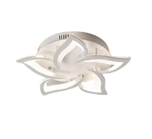 LED loftlampe formet som en blomst 50 W Moderne hvid lysekrone med fjernbetjening Dæmpbar loftlampe med fjernbetjening 60 x 9 cm