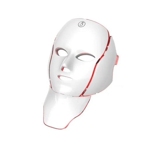 LED maszk az arcra és nyakra 7 színben újratölthető fotonterápia 600 mAh DC 5V/1A bőrápoláshoz és fiatalításhoz
