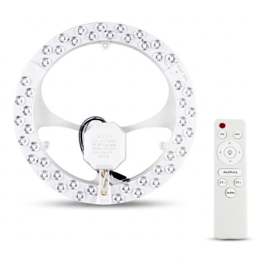 LED mennyezeti lámpa 48 W Fokozatos fényerőszabályozás és színváltoztatás Távvezérlő Kör alakú modul 25 cm átmérőjű Alumínium 15-20 m2-es helyiséghez