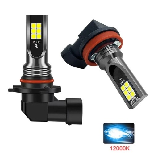 LED mlhové žárovky H1 sada 2 ks 8000 lm Hliníková slitina s 12 SMD 3030 diodami Ledově modrá 12000 K Do mlhových světel automobilu