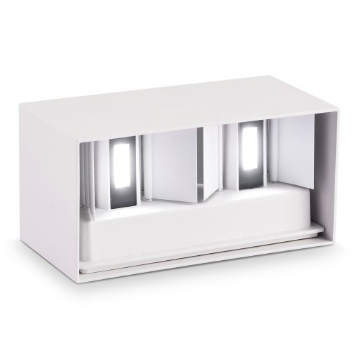 LED nástěnné svítidlo 24 W Krytí IP65 Hranaté tělo na šířku Hliník Dva moduly Svícení nahoru i dolů Bílé světlo 6000 K Na fasádu i k vchodu