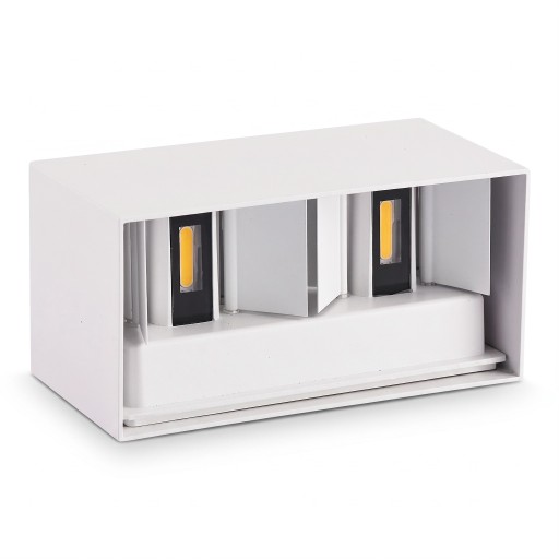 LED nástěnné svítidlo 24 W Krytí IP65 Hranaté tělo na šířku Hliník Dva moduly Svícení nahoru i dolů Teplé světlo 3000 K Na fasádu i k vchodu