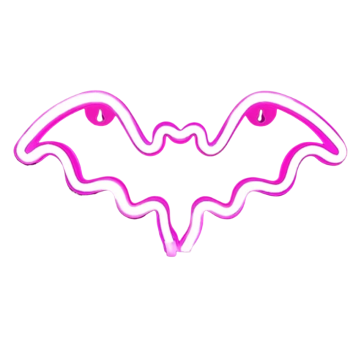 LED Neon Faldekoráció 30 x 15 cm Világító Denevér Elemes vagy USB Éjszakai Fény Szobadekoráció Halloween Dekoráció