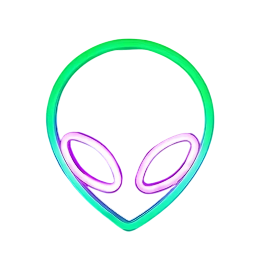 LED neon fali dekoráció 22 x 19,5 cm Földönkívüli fej Világító motívum a falon USB vagy 3x AA elem Sci-fi dekoráció