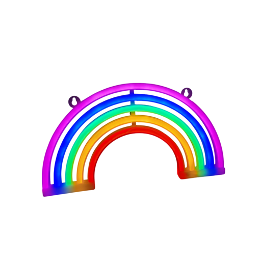 LED neon fali dekoráció 30 x 16,5 cm Szivárvány villámmal Világító fali dekoráció USB-vel vagy 3x AA elemmel Színes világítás